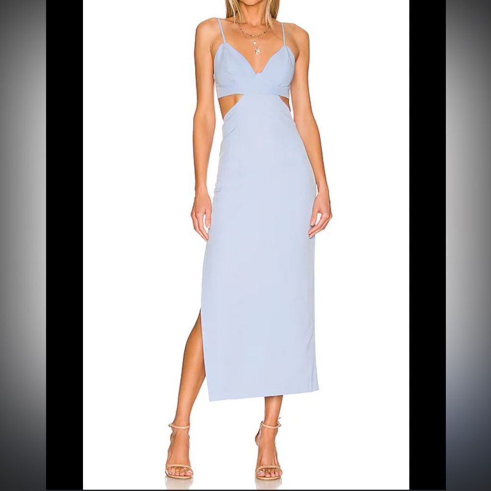 Bardot Pale Blue Cutout Midi Dress